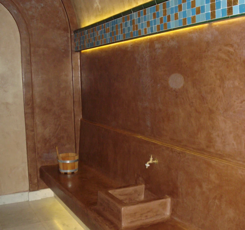 Réalisation de Hammam en tadelack villa st jean cap ferrat